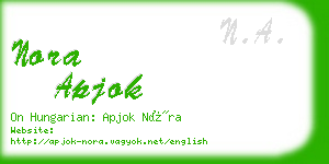 nora apjok business card